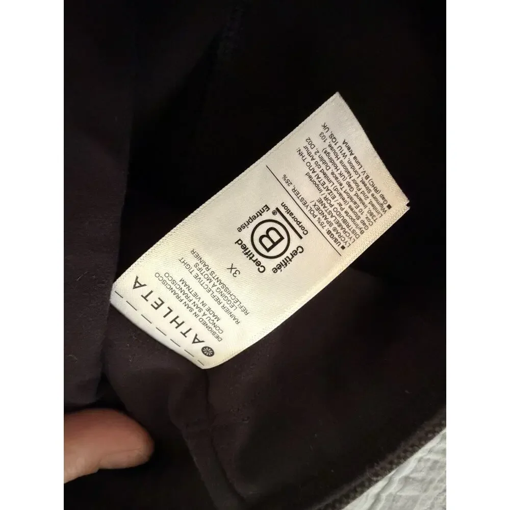 Athleta 3x Leggings Rainier Reflective Tight Camo Black Gray Cropped Pants